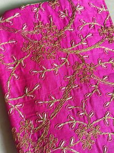 Vibrant Pink Embroidered Handbag