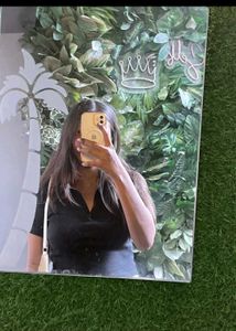 Black V-Neck Casual Top