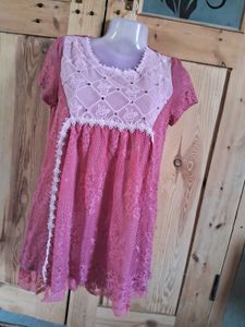 Pink Lace Tunic Top