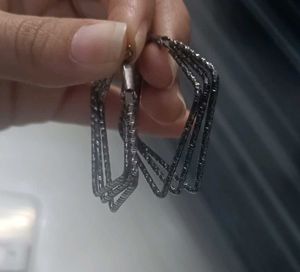 Unique Geometric oxidised black Hoop Earrings