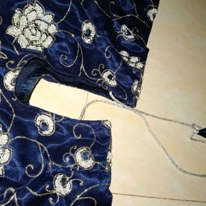 ✨sparkle pearl navy blue wedding dress