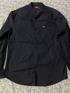 Half Collar Black Shirt