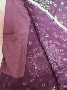 Elegant Purple Saree with Sequins