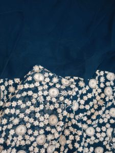 Navy Blue Embroidered Gown