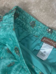 Elegant Aqua Printed Lehenga Set