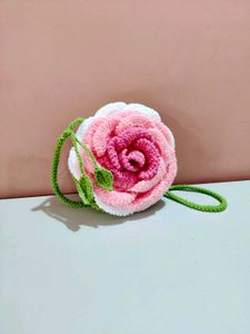Crochet Rose Crossbody Bag