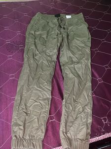 Olive Green Cargo Joggers