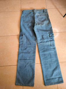 Light Wash Wide Leg Cargo Jeans 🪐🦢💌🕊️🐚🦪