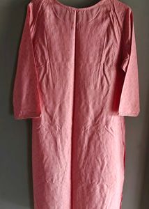 Pink Textured Kurta