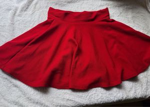 Vibrant Red Flared Skirt