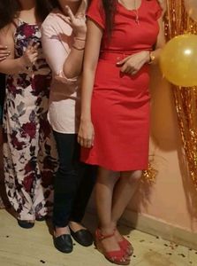 MANGO Red Party Dress