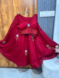 Maroon Embroidered Lehenga Choli Set without duptt