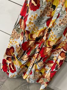 Zara Floral Print Satin Midi Dress