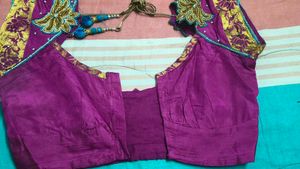 Embroidered Purple Aari Blouse