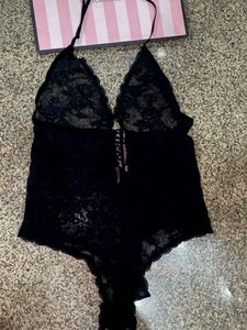 Victoria's Secret Black Lace Bodysuit
