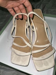 Stylish White Strappy Heels