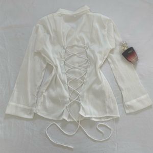 Lace-Up Back Shirt Combo