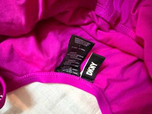 DKNY- original Pink Ruffle Bikini Top- Large