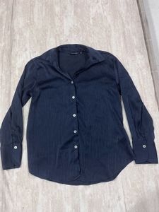 Classic Navy Striped Button-Up Shirt