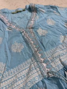 Beautiful Blue Kurta with White Print