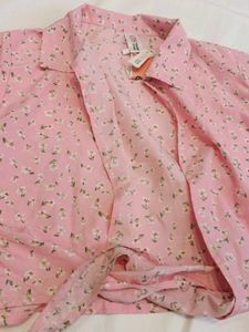 Chic Pink Floral Wrap Top