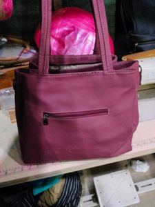 Chic Maroon Tote Bag with Butterfly Charm