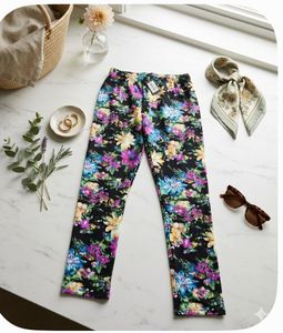 Vibrant Floral Print Pants