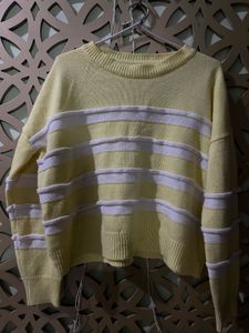 Cute Yellow & White Striped Sweater