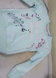 Cute Light Blue Graphic Sweatshirt