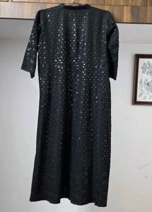 Elegant Black Chikankari Kurta with dupatta
