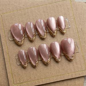 Elegant Gold & Pink Nail Art Set