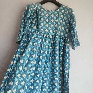 Blue cotton maternity kurta