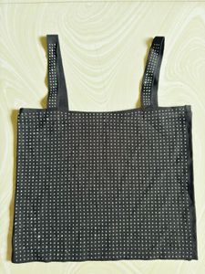 black Rhinestone top, fits S &amp; M both
