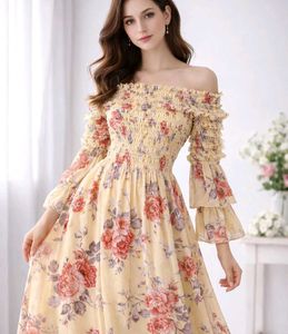 Chic Floral Off-Shoulder Maxi Dress
