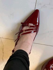 Burgundy Buckled Heels