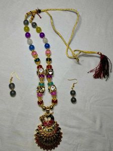 Peacock Pendant Necklace & Earrings Set