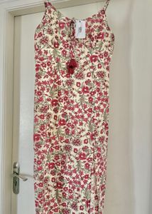 Westside Floral Print Maxi Dress with Tassels