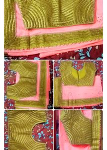 Silk Saree Redimed Blouse Stone Work