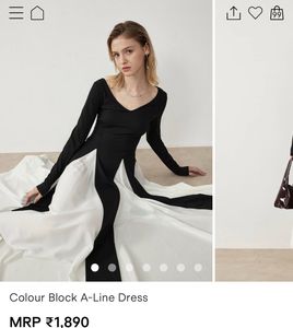 Viral Black &amp; White Gown (Full Sleeves)