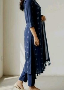 Elegant Navy Blue Kurta with Dupatta