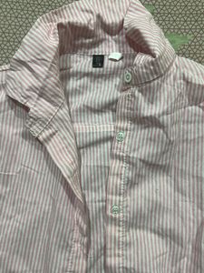 Pink Striped Button-Up Shirt