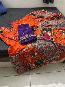 Beautiful orange &amp; Purple Lehenga Choli Set