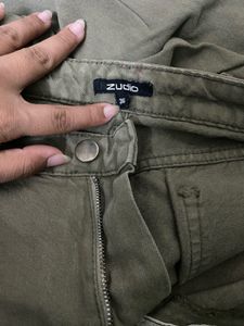 Olive Green Casual Pants