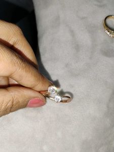 Rose Gold Double Stone Ring