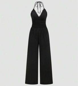 Elegant Black Halter Neck Jumpsuit