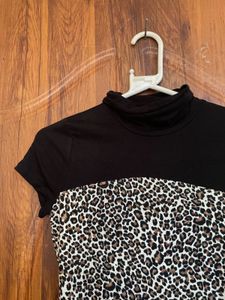 Chic Black &amp; Leopard Print Top