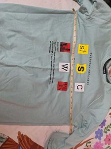 Light Blue Graphic Print Long Sleeve Top