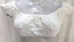 chikankari white top