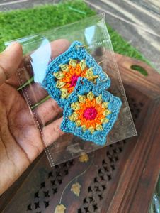 Boho Crochet Square Earrings