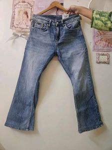 Washed Blue Flare Jeans